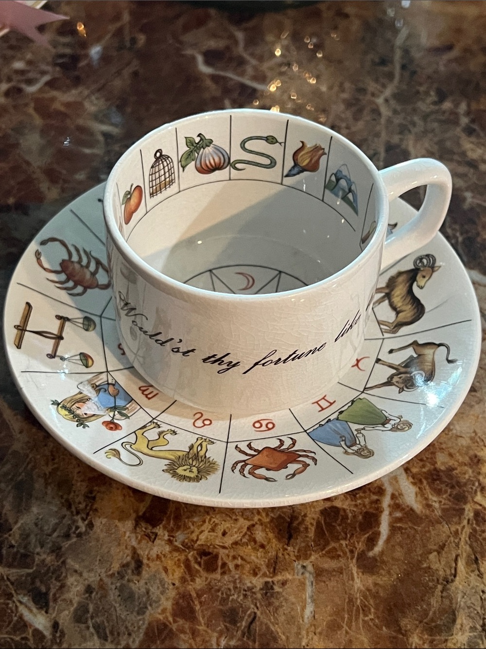 Vintage THE TALTOS Fortune Telling Tea Cup w/saucer - Picture 3 of 12